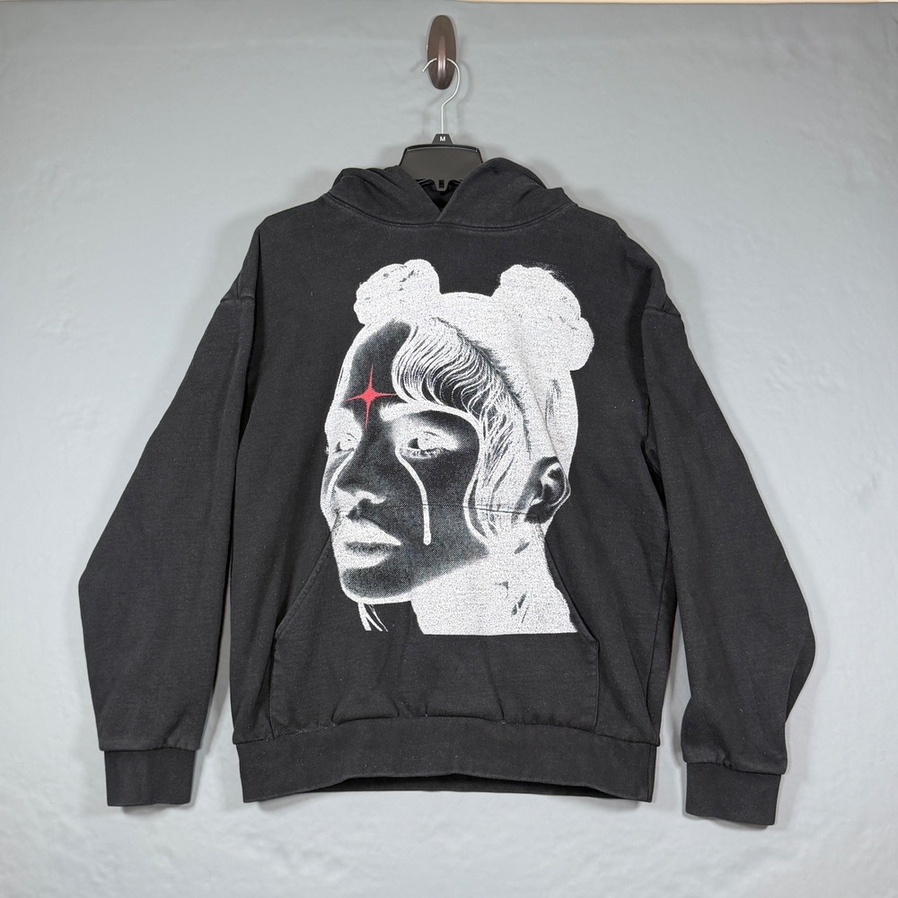 Declaration Of Madness Hoodie Mens Medium Black Spiritual Girl Graphic Pullover